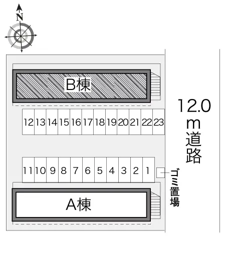 ★手数料０円★前橋市総社町２丁目　月極駐車場（LP）